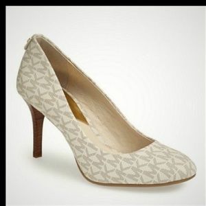 Michael Kors White Logo Heels